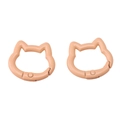 Pink cat-shaped spring hook clasp made of high-quality alloy for DIY keychains - Light Orange