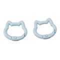Light blue cat shaped alloy spring clasps for handmade DIY jewelry and craft projects - Gray Blue