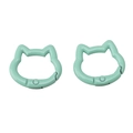 Mint green cat-shaped alloy spring buckle hooks for DIY keychain bag accessories - Green