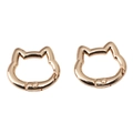 Pair of gold-plated cat head shape spring buckles for DIY jewelry making and crafts - KC Gold