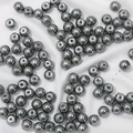Charcoal grey glass imitation pearls with metallic luster for DIY jewelry making - Dark Gray