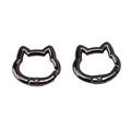 Pair of black cat-shaped alloy spring rings for DIY jewelry and keychain accessories - Gunmetal
