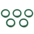 Set di cinque moschettoni rotondi in lega verde scuro per progetti di gioielli fai-da-te - 5 Pezzi/Confezione (Diametro 23,5 mm) / Verde scuro