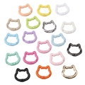 Cat shaped metal spring ring clasps in pastel macaron and metallic finishes - Random Mixed Colors