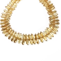 Funkelnde champagner-goldene facettierte Kristallperlen in langer Doppelkonusform - 6x15mm (10 Stück/Packung) / Champagner Beschichtet
