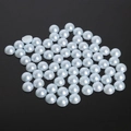 Flat back light blue and white ABS faux half pearls for DIY crafts and nail art decor - 8mm (Approx. 200 Pieces/Pack) / Light Blue