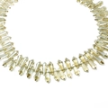 Champagnerfarbene facettierte Glastropfenperlen im zweischichtigen Rundlayout - 6x15mm (10 Stück/Packung) / Aprikose Beschichtet