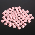 DIY craft supply: pink semi-round ABS faux pearl beads with a glossy pearlescent finish - 8mm (Approx. 200 Pieces/Pack) / Pink