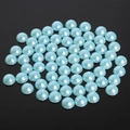 Flatback light blue ABS half pearls for DIY crafts and nail art decoration - 8mm (Approx. 200 Pieces/Pack) / Lake Blue