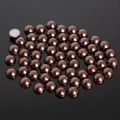 Brown semi-round flatback imitation pearls for DIY nail art and phone case decoration - 8mm (Approx. 200 Pieces/Pack) / Dark Coffee