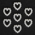 Abalorios de perlas ABS en forma de corazón para accesorios de pelo DIY y manualidades - Corazón de perlas (ai-Blanco perlado artificial)