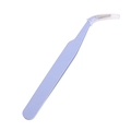Precision light blue curved tip tweezers with safety cap for DIY jewelry and crafts - Curved Tip / Macaron Purple