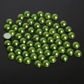 Flatback grass green metallic ABS half pearls for DIY crafts and nail art decoration - 8mm (Approx. 200 Pieces/Pack) / Dark Green