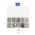 Kit de fabricación de joyas DIY con cierres de langosta plateados en caja de 10 compartimentos - Oro blanco