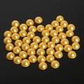 Golden semi-round ABS faux pearls with flat back for DIY crafts and nail art projects - 8mm (Approx. 200 Pieces/Pack) / Gold Yellow