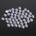 Flatback half round silver ABS faux pearls for DIY handmade crafts and nail art - 8mm (Approx. 200 Pieces/Pack) / Silver Gray