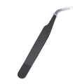Precision 10mm black matte stainless steel curved tweezers for DIY and handmade crafts - Curved Tip / Black