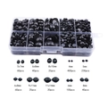 Kit d'yeux et nez de sécurité en plastique pour poupées dans une boîte de rangement - Coffret 10 compartiments yeux et nez d'animaux (total 1000 pièces/boîte)