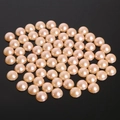 Flatback half round ABS faux pearls in champagne color for DIY crafts and nail art decor - 8mm (Approx. 200 Pieces/Pack) / Orange