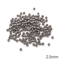 2.5mm silver stainless steel round spacer beads with holes for DIY jewelry making - Round Beads 2.5mm / 50 Pieces / Steel