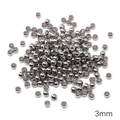DIY jewelry making accessory 3mm silver stainless steel beads for bracelets - Round Bead 3mm / 80Pcs Set / Steel