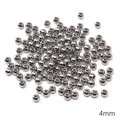 Polished silver 4mm stainless steel round spacer beads for DIY jewelry making - Round Bead 4mm / 30Pcs Pack / Steel