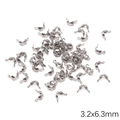 DIY jewelry 3.2x6.3mm silver stainless steel fold-over cord ends caps set - End Clasp 3.2x6.3mm / 10 Pieces Pack / Steel