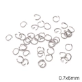 Silver stainless steel open jump rings 0.7x6mm size for DIY jewelry making - Jump Ring 0.7x6mm / 70 Pieces/Pack / Steel