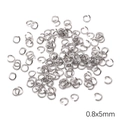 Bright silver stainless steel open jump rings 0.8x5mm for DIY jewelry making - Open Ring 0.8x5mm / 70 Pieces/Pack / Steel