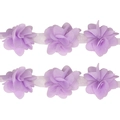 Set of two light purple chiffon flower headbands with handmade layered soft petals - Width Approx 5cm / Purple