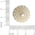 DIY 25mm white pearl flower button for handmade hair accessories and jewelry crafting - Sunflower / 22mm (20 Pieces/Pack)