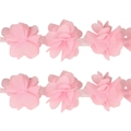 Pink chiffon double-row 3D floral lace trim ribbon for DIY garment sewing decoration - Width Approx 5cm / Pink