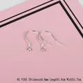 Detail view of S925 sterling silver earring hooks with 0.6mm thickness and 1.6cm length - v165 Style / Silver