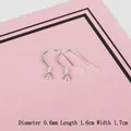 Macro shot of S925 sterling silver earring hooks with 0.6mm thickness and 1.6cm length - v167 Style / Silver