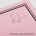 Detail of S925 sterling silver ear hooks measuring 0.6mm thickness and 2cm length for DIY jewelry - v181 Style / Silver