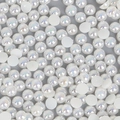 White iridescent AB coated flatback faux pearls for DIY crafts and nail art decoration - Beige / 10mm (150 Pieces/Pack)