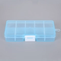 Caja organizadora de joyas azul claro con 10 compartimentos, cierre blanco y lazo para colgar - 10 Rejillas / 10 Rejillas Azul (Hebilla Blanca)