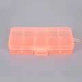 Caja organizadora de plástico naranja translúcido de 10 compartimentos para joyas y cuentas - 10 Rejillas Naranja
