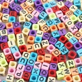 Colorful acrylic square alphabet beads for DIY jewelry making and handmade crafts - Black Text on Colored Background