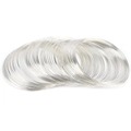 Detailed macro view of silver memory wire coils for DIY jewelry necklace making - 10 Coils / Electroplated Silver