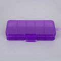 Caja de almacenamiento de plástico púrpura translúcido con 10 rejillas y orificio colgante - 10 Rejillas Morado