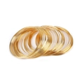 Macro shot of gold-plated multi-layer stacking wire bracelets in minimalist style - 10 Coils / Electroplated Gold