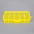 Caja organizadora de plástico amarillo translúcido con 10 compartimentos y cierre seguro - 10 Rejillas Amarillo