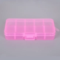 Caja organizadora rosa translúcida de 10 compartimentos con cierre y colgador - 10 Rejillas Rosa