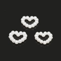 Crèmewitte ABS parel hartvormige kralen voor DIY haaraccessoires en sieraden - Kralen kunstmatige parel hart / 11x11mm (Ongeveer 100 stuks/verpakking)