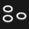 Juego de tres anillos elásticos de perlas de color blanco crema con acabado nacarado - Círculo de perlas artificiales / 12mm (Aprox. 100 Piezas/Paquete)