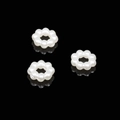 Parches de flores de perlas blancas ABS para accesorios de pelo y materiales manualidades - Círculo de 8 perlas artificiales / 7mm (Aprox. 100 Piezas/Paquete)