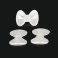 Cuentas con forma de lazo blanco perlado de ABS para accesorios de pelo y joyería - Lazo de perlas artificiales perforado / 19x15mm (Aprox. 50 piezas/paquete)