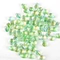 Translucent light green teardrop glass beads for DIY jewelry making and necklaces - 5 Pcs/Pack (Approx 9mm Length, 6mm Width, 1mm Hole) / Transparent Green
