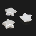 Cuentas de bricolage en forma de estrella blanco perlado para accesorios y joyería - Estrella de perlas artificiales de base plana / 11x11mm (Aprox. 100 piezas/paquete)